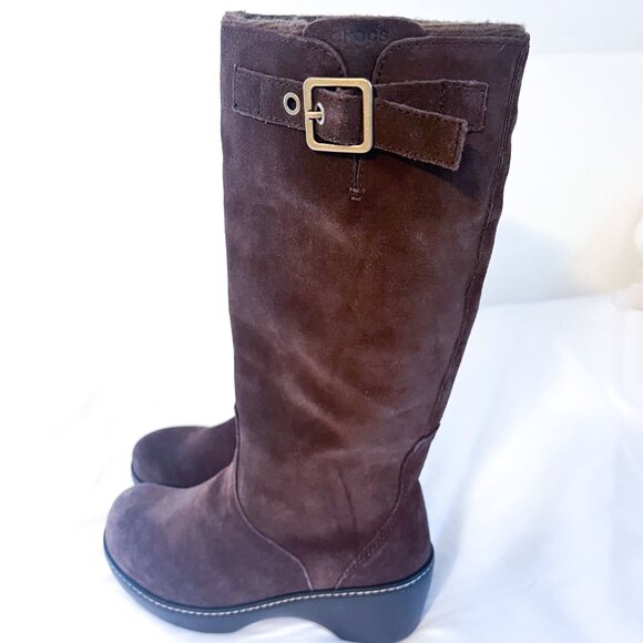 Crocs | Cobbler High Boot | Brown Suede Size 7 - Picture 9 of 15